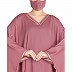 Nida Satin kaftan abaya with lacework- Puce Pink Nida Satin kaftan abaya with lacework- Puce Pink